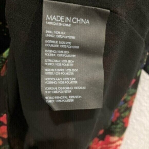 Club Monaco Silk Floral Top Contemporary Ruffle Office Boho Colorful - Picture 5 of 6